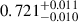 $ 0.721^{+0.011}_{-0.010} $