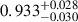 $ 0.933^{+0.028}_{-0.030} $