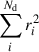 Mathematical equation: $ \sum\limits_{i}^{N_{\mathrm{d}}} r_{i}^{2} $
