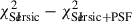 Mathematical equation: $ \chi^2_\mathrm{S\grave{e}rsic}-\chi^2_\mathrm{S\grave{e}rsic+PSF} $