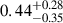 $ 0.44^{+0.28}_{-0.35} $