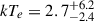 Mathematical equation: $ kT_{e} = 2.7^{+6.2}_{-2.4} $
