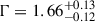 Mathematical equation: $ \Gamma = 1.66^{+0.13}_{-0.12} $