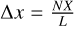 Mathematical equation: $\Delta x=\frac{N X}{L}$