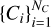 Mathematical equation: $\left\{ {{C_i}} \right\}_{i = 1}^{{N_C}}$