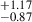 $ _{-0.87}^{+1.17} $