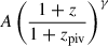 Mathematical equation: $ A\left( \frac{1 + {z}}{1 + z_{\mathrm{piv}}} \right)^{\gamma} $