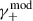 Mathematical equation: $ \gamma_{+}^{\mathrm{mod}} $