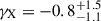 Mathematical equation: $ \gamma_{\mathrm{X}} = -0.8^{+1.5}_{-1.1} $