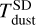 Mathematical equation: $\[T_{\text {dust}}^{\text {SD}}\]$