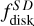 $\[f_{\text {disk}}^{S ~D}\]$