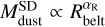 Mathematical equation: $\[M_{\text {dust}}^{\mathrm{SD}} \propto R_{\text {belt }}^{\alpha_{\mathrm{R}}}\]$