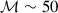 Mathematical equation: $ {\cal M} \sim 50 $