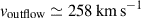 Mathematical equation: $ v_{\mathrm{outflow}} \simeq 258\,\mathrm{km\,s}^{-1} $