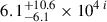 $ 6.1^{+10.6}_{-6.1}\times 10^{4}\,^i $