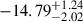 $ {-14.79}^{+1.24}_{-2.02} $