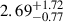 $ {2.69}^{+1.72}_{-0.77} $