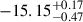 $ {-15.15}^{+0.17}_{-0.47} $