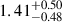 $ {1.41}^{+0.50}_{-0.48} $