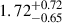 $ {1.72}^{+0.72}_{-0.65} $