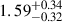 $ {1.59}^{+0.34}_{-0.32} $