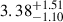 $ {3.38}^{+1.51}_{-1.10} $