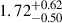 $ {1.72}^{+0.62}_{-0.50} $