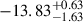 $ {-13.83}^{+0.63}_{-1.63} $