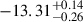 $ {-13.31}^{+0.14}_{-0.26} $