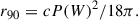 Mathematical equation: $$ \begin{aligned} r_{\rm 90} = cP(W)^2/ 18 \pi . \end{aligned} $$