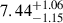 $ 7.44^{+1.06}_{-1.15} $