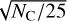 Mathematical equation: $\[\sqrt{N_{\mathrm{C}} / 25}\]$