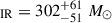 Mathematical equation: $ _{\mathrm{IR}}= 302^{+61}_{-51}\ M_\odot $