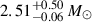 Mathematical equation: $ 2.51^{+0.50}_{-0.06}\,M_\odot $