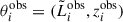 Mathematical equation: $ \theta_i^\text{obs} = (\tilde{L}_i^\text{obs},z_i^\text{obs}) $