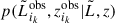 Mathematical equation: $ p(\tilde{L}_{i_k}^\text{obs},z_{i_k}^\text{obs}|\tilde{L}, z) $