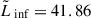 Mathematical equation: $ \tilde{L}_{\text{ inf}} = 41.86 $