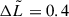 Mathematical equation: $ \Delta \tilde{L} = 0.4 $