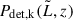 Mathematical equation: $ P_{\mathrm{det,k}}(\tilde{L},z) $