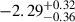 $ -2.29^{+0.32}_{-0.36} $
