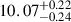 $ 10.07^{+0.22}_{-0.24} $