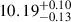 $ 10.19^{+0.10}_{-0.13} $