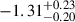 $ -1.31^{+0.23}_{-0.20} $