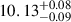 $ 10.13^{+0.08}_{-0.09} $