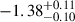 $ -1.38^{+0.11}_{-0.10} $
