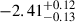 $ -2.41^{+0.12}_{-0.13} $