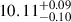 $ 10.11^{+0.09}_{-0.10} $
