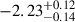 $ -2.23^{+0.12}_{-0.14} $