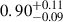 $ 0.90^{+0.11}_{-0.09} $