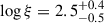 Mathematical equation: $ {\log\xi} = 2.5^{+0.4}_{-0.5} $